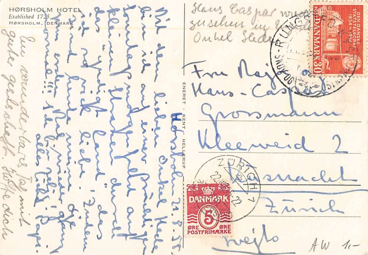 Cartoline postali: EXOTISCHE Ansichtskarten 2x DENMARK HOTELKARTEN 1953 – Usato da Lufingen venduto da TopAnsichtskarten 3
