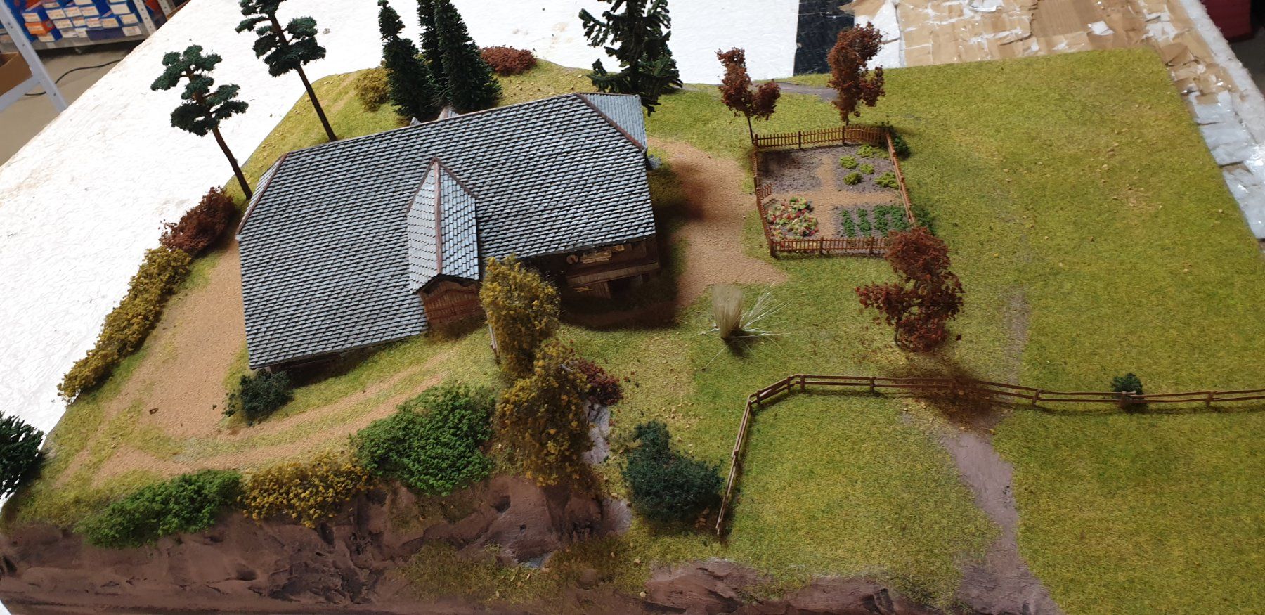 Faller Modellini di ferrovie: Diorama mit H0 Bauernhof Sahlenweidli – Usato da Geroldswil venduto da TopTrain54 4