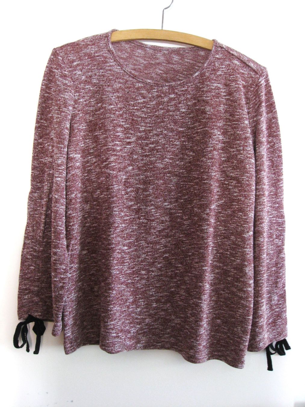 Maglioni & Felpe: Pullover mit 3/4 Ärmel weinrot meliert Gr. L – Usato da Flüelen venduto da Diversicum-Curvy