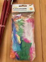 Bundle: Federn, Glitterglue und Holzklammern