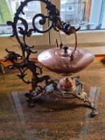 Antiker Kupfer Teekessel mit Rechaud, sehr dekorativ Samovar