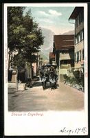 Engelberg /OW, Strassenpartie mit Pferde