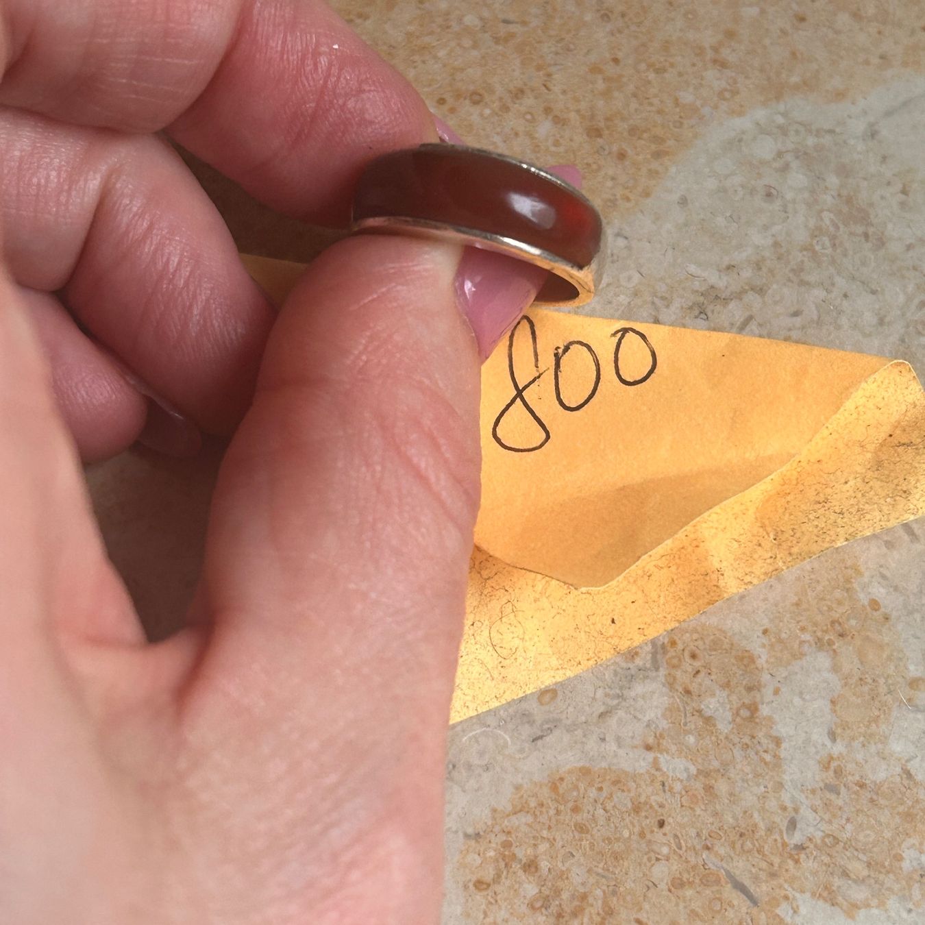Ringe: Roter Achat Ring, 925er Silber (Grösse 54) – Gebraucht aus Dittingen von Bijoubelle 4
