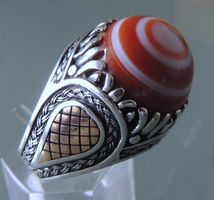 Augenachat Silber 925 Fingerring Gr. 62
