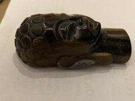 Tigerauge-Buddha Kopf Figur, Stein, Handarbeit, Deko