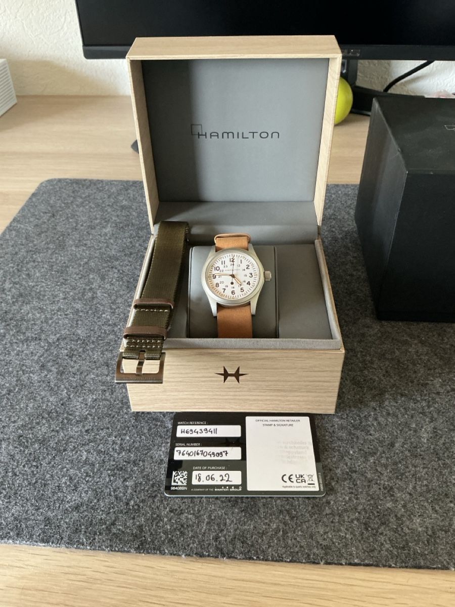 Hamilton Montres: Hamilton Khaki Field Mechanical 38mm+nato cuir strap – Neuf (Voir description) à Estavayer-le-Lac par Shampou46