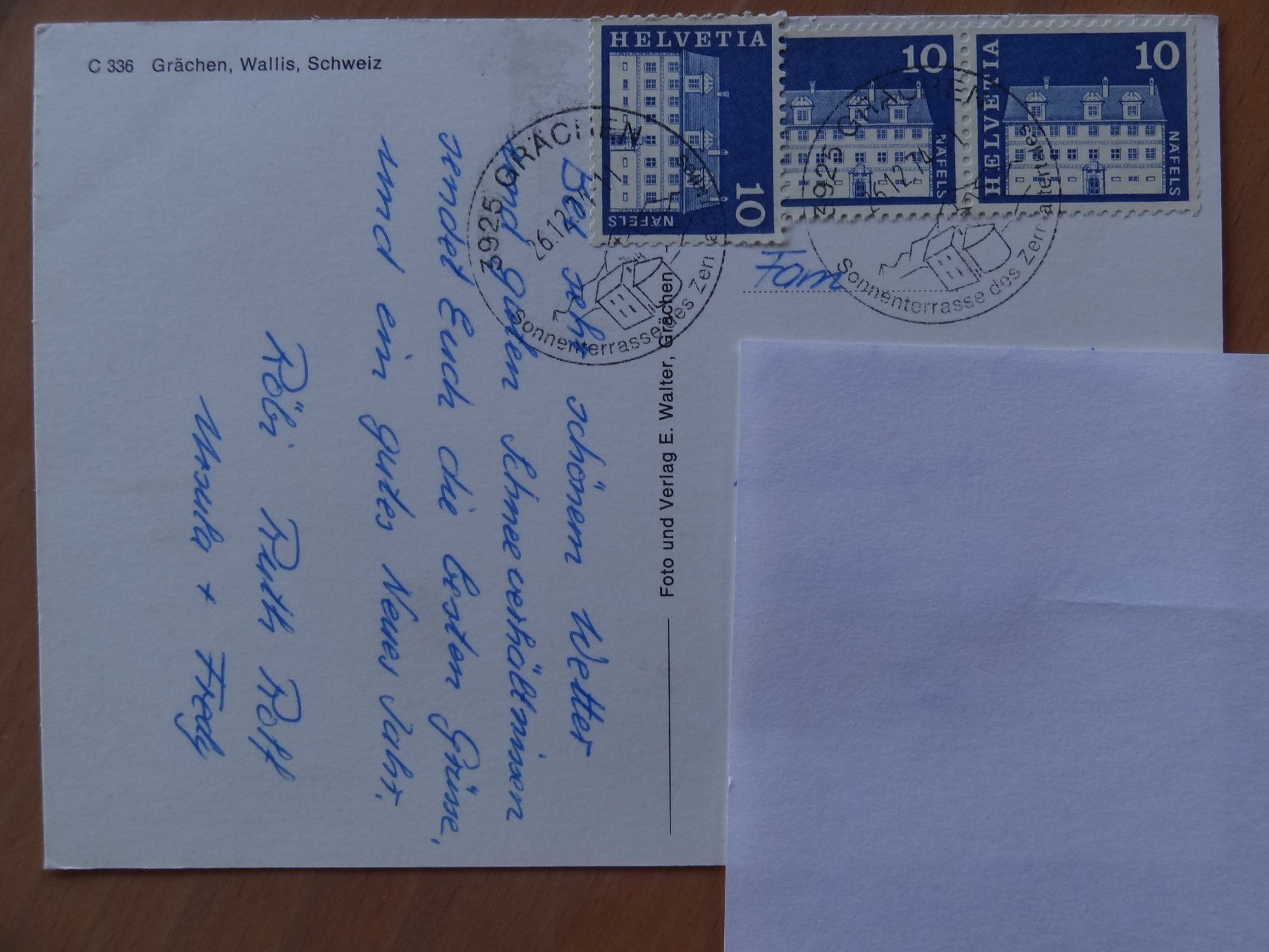 Cartoline postali: Grächen - Wallis - 1974 – Usato da St Léonard venduto da Riglin 1