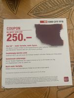 SBB Coupon CHF 250. GA Rabatt neu neuwertig