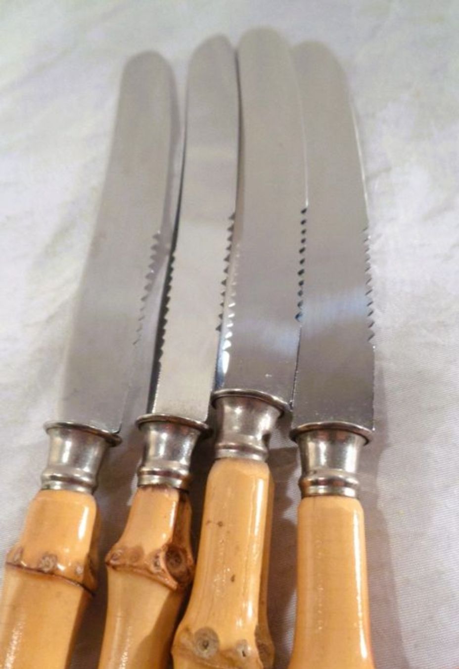 Solingen Besteck: 4 Obstmesser vintage mit Bambou-Griff – Gebraucht aus Sierre von Dondiego02