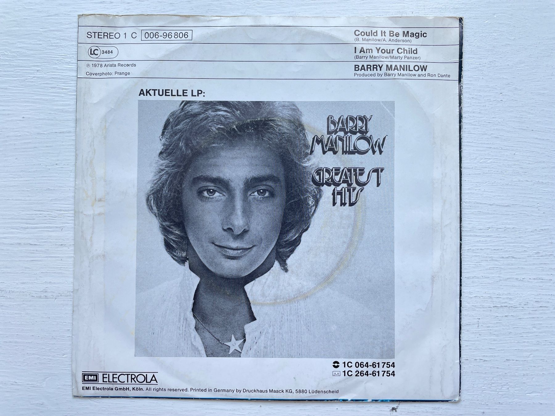 Dischi in vinile: Barry Manilow - Could It Be Magic - 7" Single, 1978 – Usato da Zürich venduto da Andy_t71 1