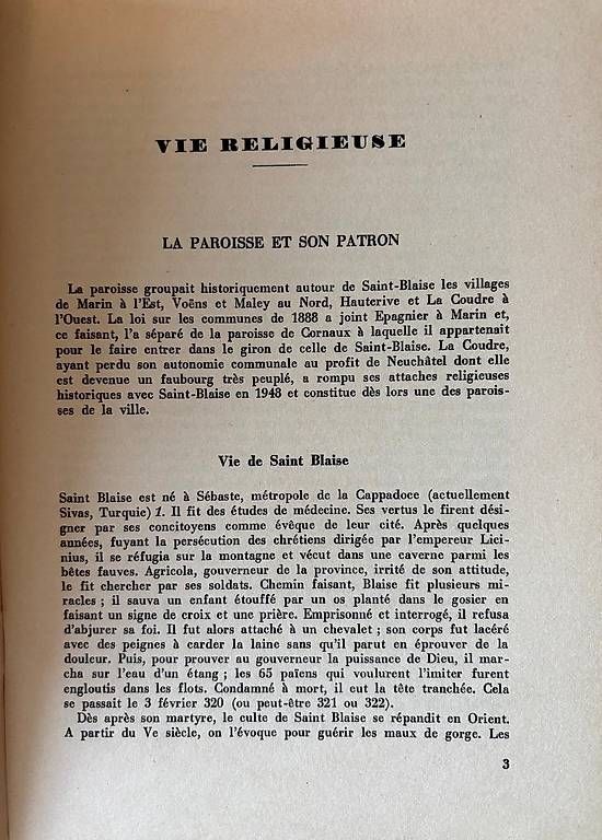 Bücher: Histoire de Saint-Blaise - Deuxième cahier – Gebraucht aus Adliswil von Heimite 1