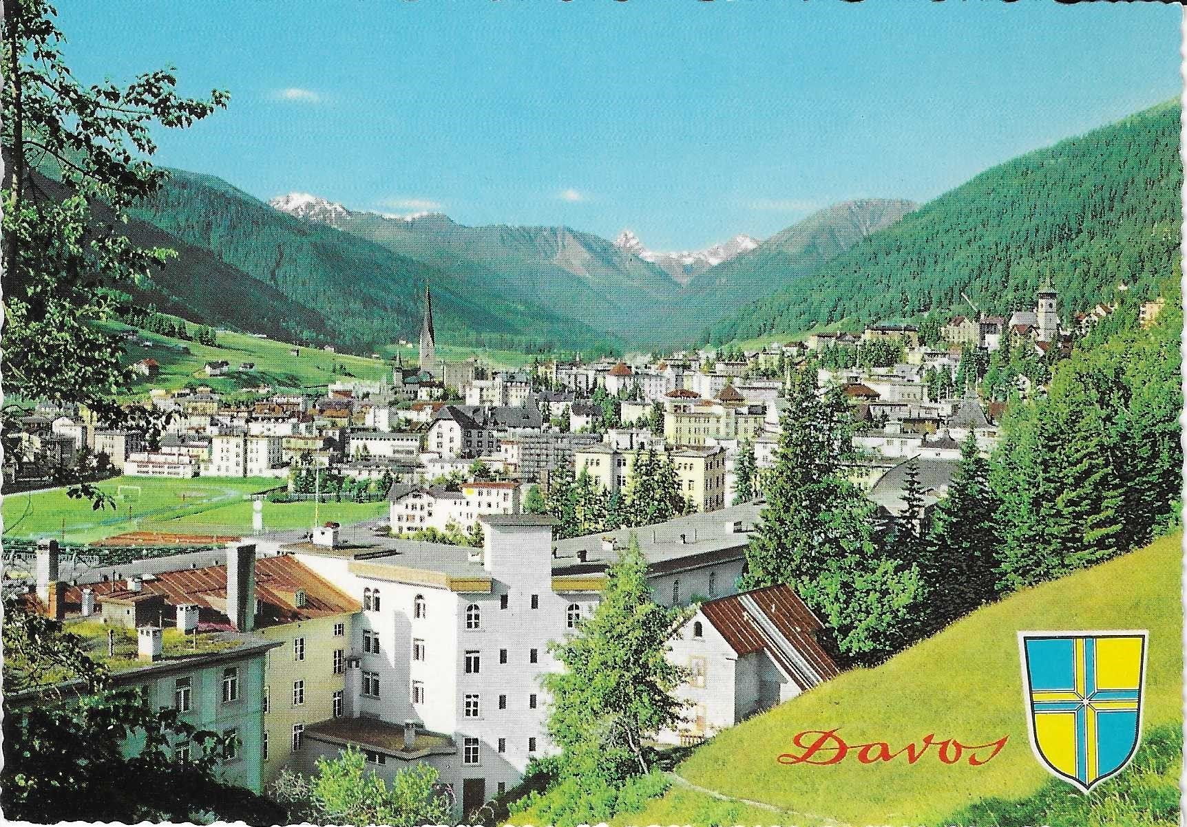 Ansichtskarten: Davos Blick auf Davos und Tinzenhorn GR – Neu (gemäss Beschreibung) aus Rothrist von Stranglehold
