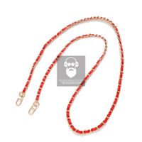 Handykette Rosenrot Gold Leder/Metall 2xKarabiner Verschluss