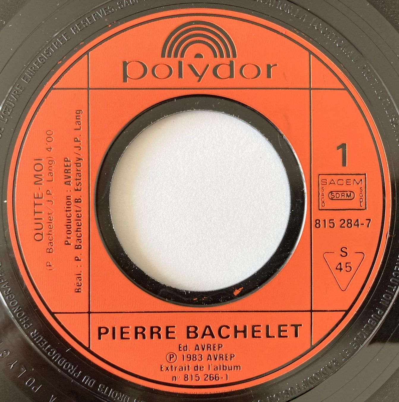 Vinyles: PIERRE BACHELET - QUITTE MOI – D'occasion à Bottens par hotter-than-hell 2