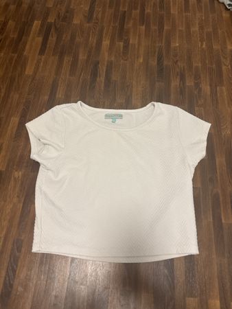 Damen T-Shirt weiss Grösse L mit Struktur
