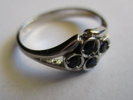 Bague argent 800 avec pierres noires