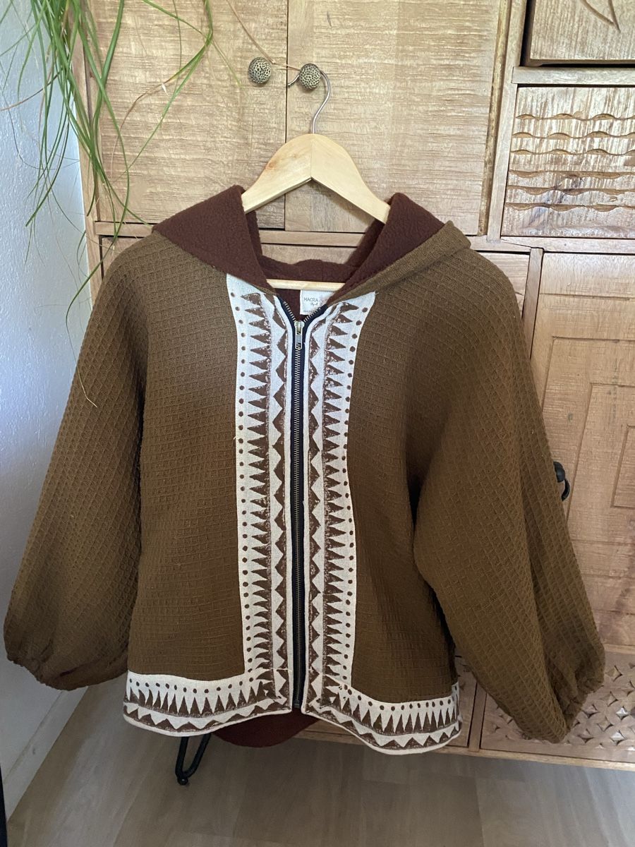 Giacche: Braune Übergangsjacke mit schönem Muster – Nuovo (secondo la descrizione) da Düdingen venduto da Le_Vo