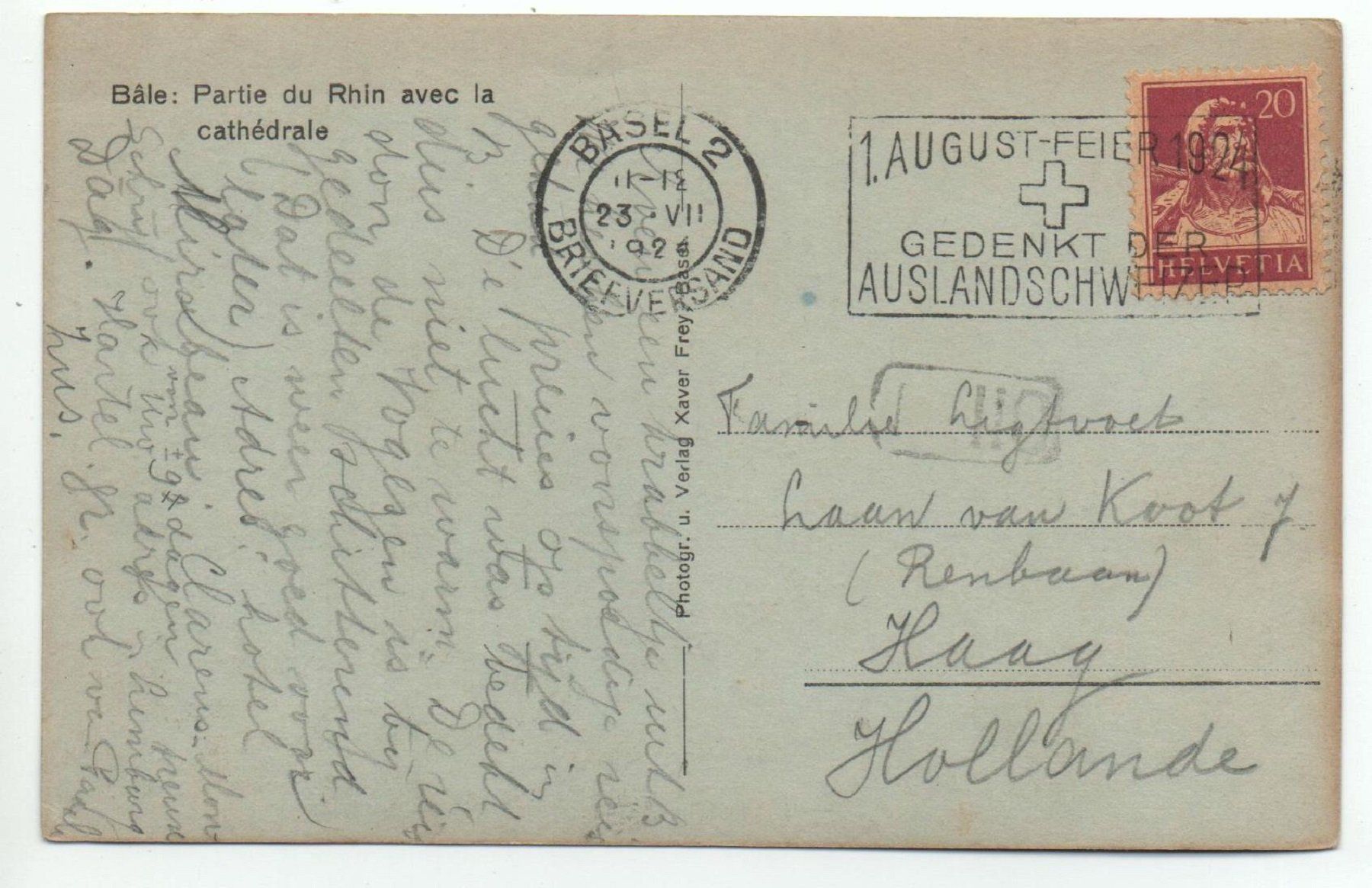 Cartoline postali: BASEL Rheinpartie mit Münster – Usato da Jona venduto da philajona 1