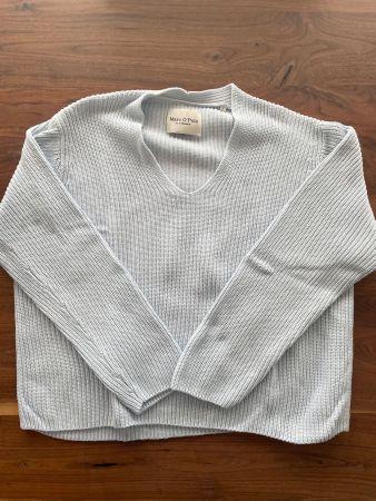 Marc O'Polo Damenpullover Gr. L hellblau Baumwolle Rippst...