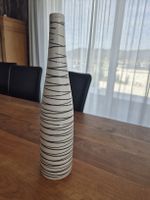 Schlanke Vase, schwarz-weisses Dekor, 38cm, Dekoration, Top