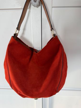 Herbsttasche Navyboot - orange, Wildleder