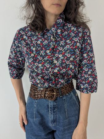 Sommer Bluse mit Blumenmuster, Gr.M