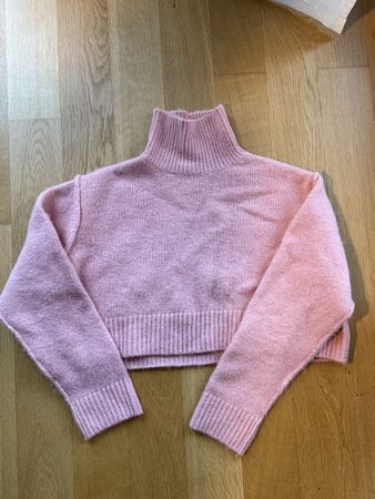 Zara Damenpullover Rosa Gr. S Cropped Rollkragenpullover