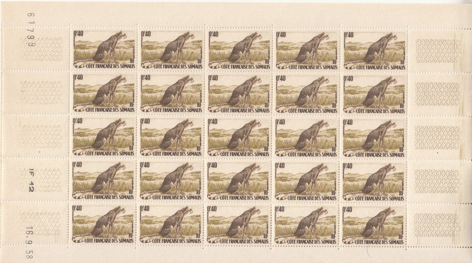 Tutti i francobolli: Französisch Somaliland, 3 Bogen postfrisch – Usato da Bürglen TG venduto da StampGraf 3