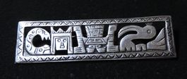 Handgefertigte Silber 925 Brosche Mesoamerika