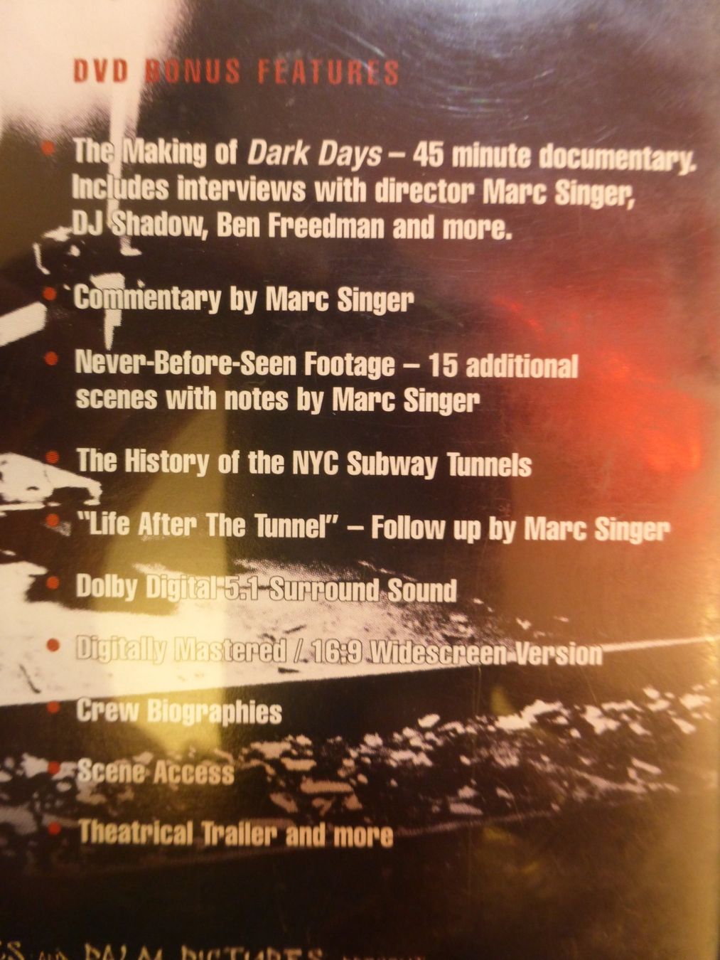 Tutti i DVDs: Dark Days Dokumentation DVD – Usato da Zumikon venduto da psisound 2