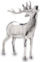 Figur Hirsch 42 x 12 x 35 cm Rentier Metall Silber Reh