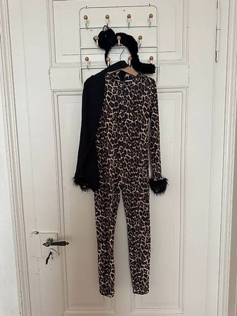 Leoparden Katzenkostüm mit Cape und Katzenhaarreif
