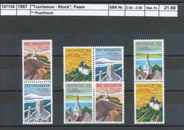 1987 Zusammendrucke aus Tourismus - Block, ** postfrisch