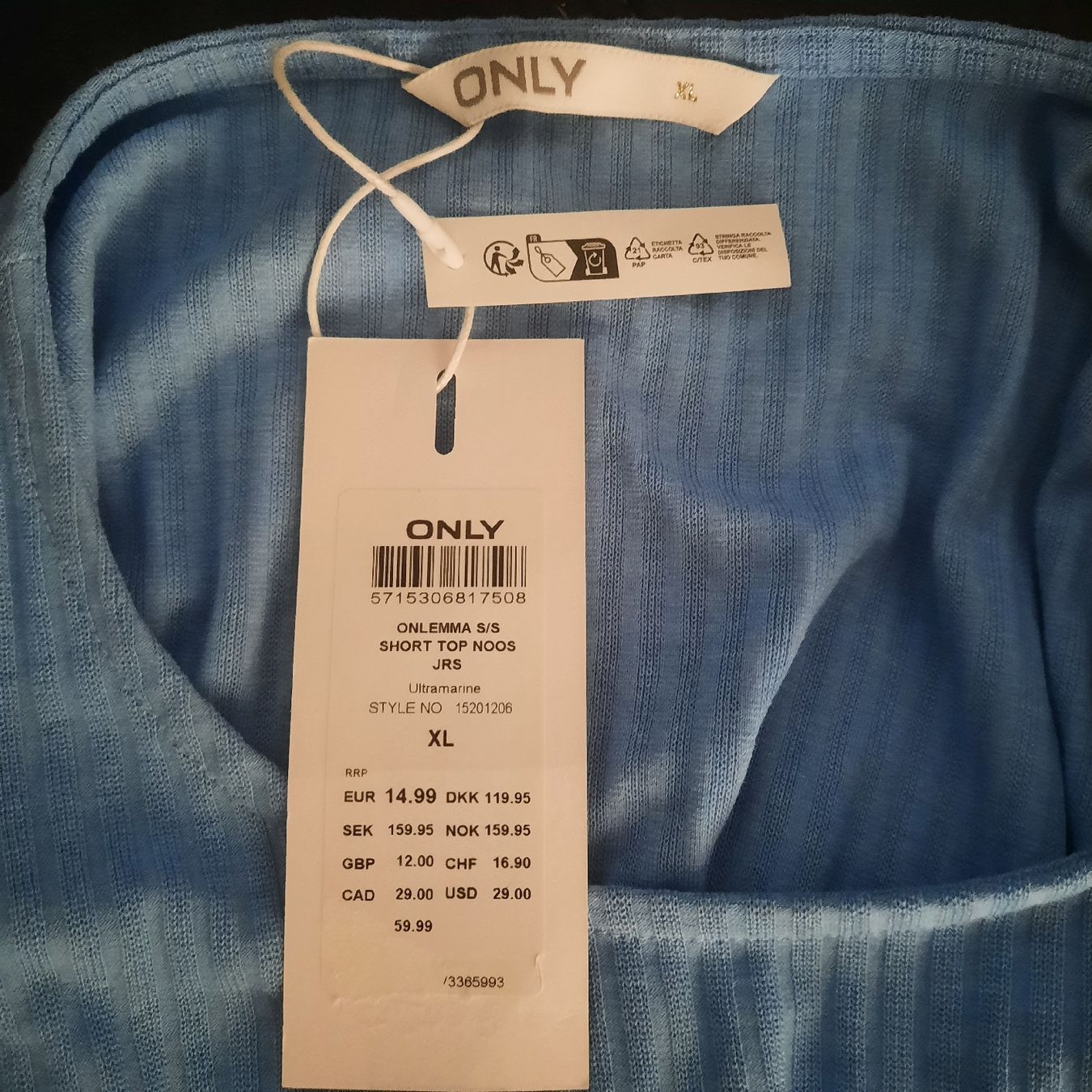 Only T-shirt: ONLY Kurzarm Pullover hellblau Grösse XL neu mit Etikett – Nuovo e nell'imballaggio originale da Solothurn venduto da lsc_pf99 3