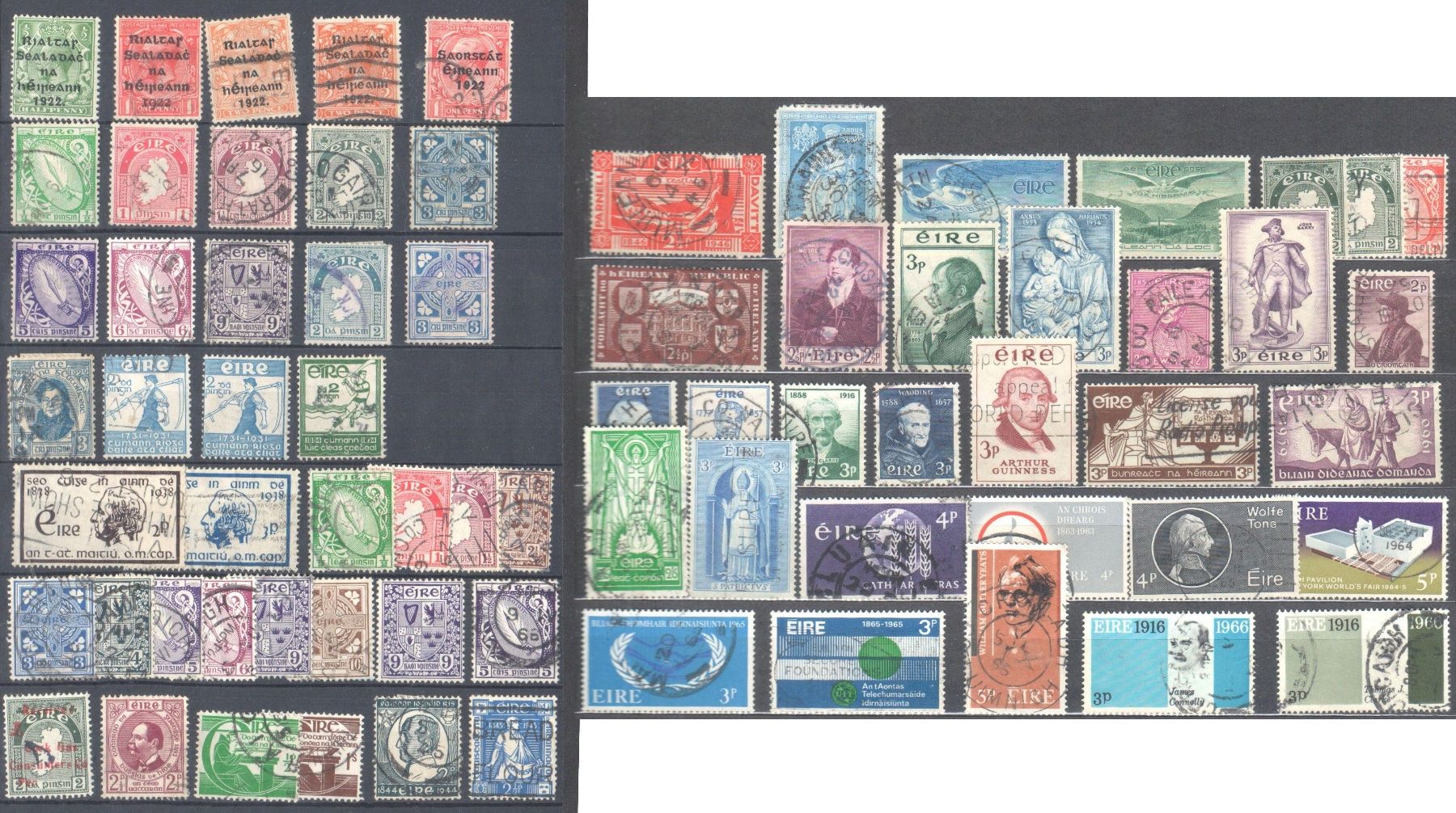 Tutti i francobolli: Eire - Irlande - Collection de 71 timbres + 2 feuillets – Usato da Chavornay venduto da 4dphila 1
