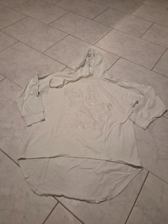 Kapuzenpullover Today weiss mit Aufdruck Grösse S/M