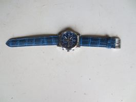 Herrenuhr Silber mit blauem Zifferblatt