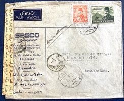 1950 Flugpost Ägypten Zensur Brief - Kairo nach Buchs