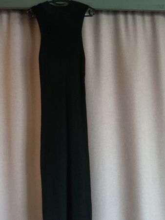 Strickkleid Chicorée schwarz gerippt Grösse XL