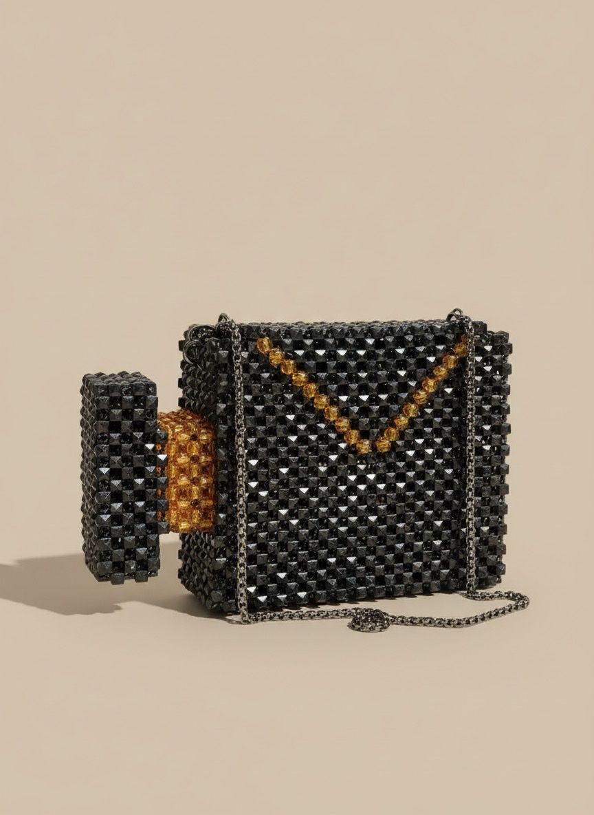 Taschen für Damen: Black Beaded Perfume Bottle Bag - Evening Glamour! – Neu und originalverpackt aus Saland von ele_vc96 1