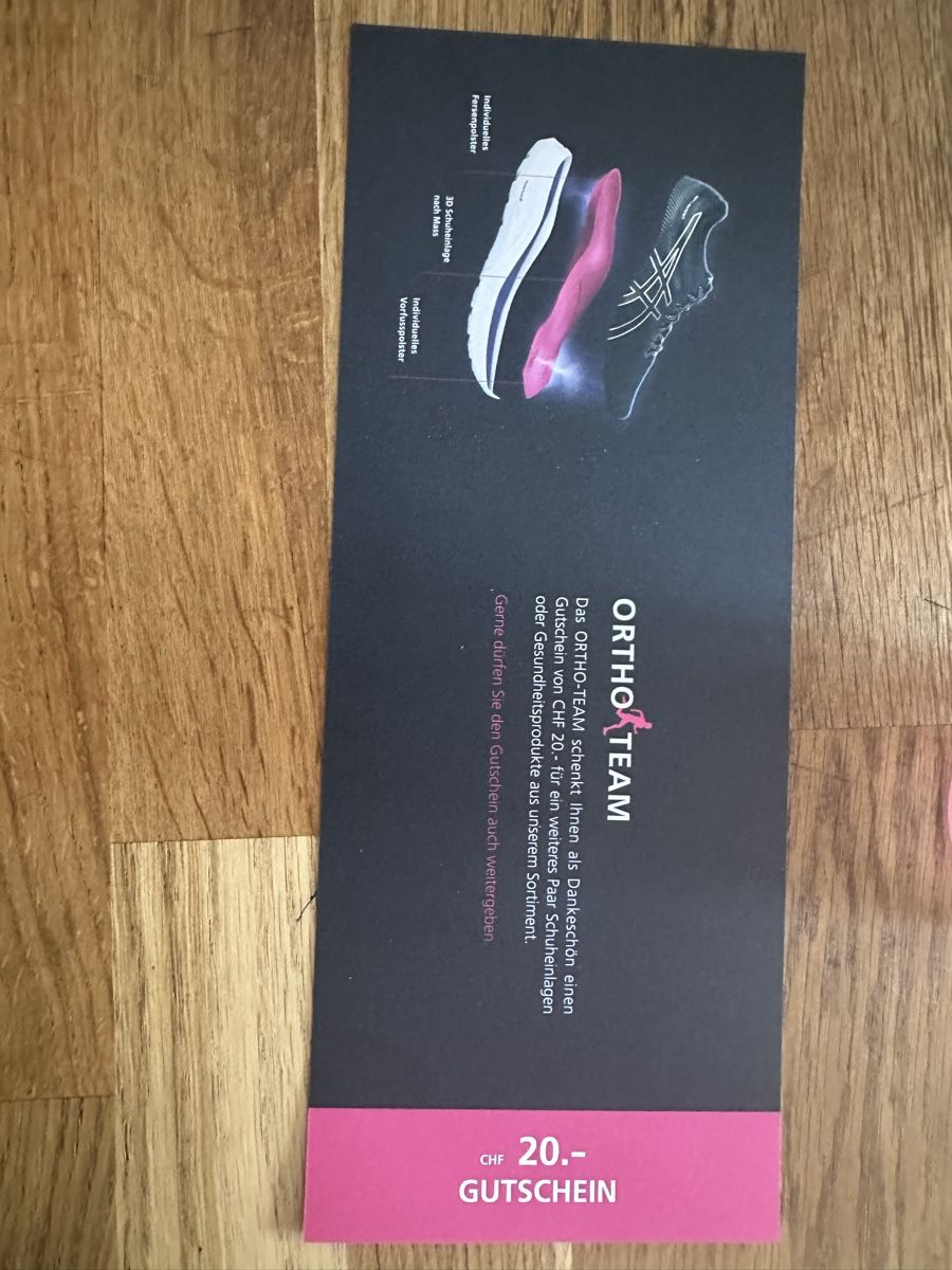 Gutscheine: Buono sconto ORTHO-TEAM CHF 20.-  – Neu und originalverpackt aus Stettlen von dju_gyr8