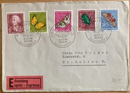 FDC Pro Juventute 1957 ET BERN, SBK 50 Fr.