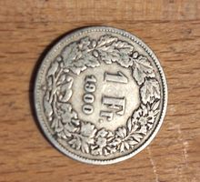 Schweizer Münze 1 Franken 1900 Helvetia Silber guter Zustand