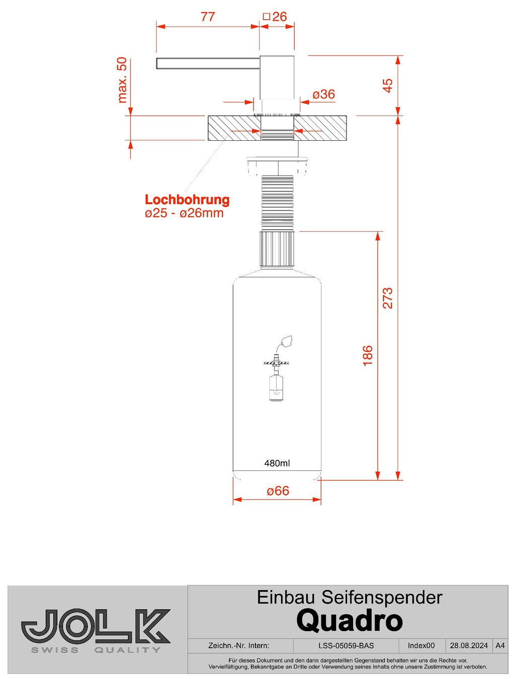 Elettrodomestici da cucina: Seifenspender / Dispenser in Edelstahl - Quadro – Nuovo e nell'imballaggio originale da Schöftland venduto da jolk.ch 3
