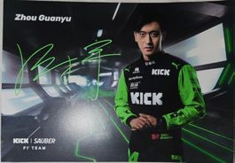 Zhou Guanyu Autogrammkarte, F1 Sauber