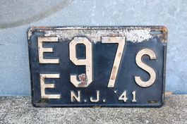 antik AUTONUMMER USA 1941 New Jersey EE 97 S