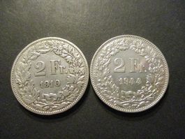 2 x 2 Fr 1910 + 1944 Superbes pièces  Top du Top qualité