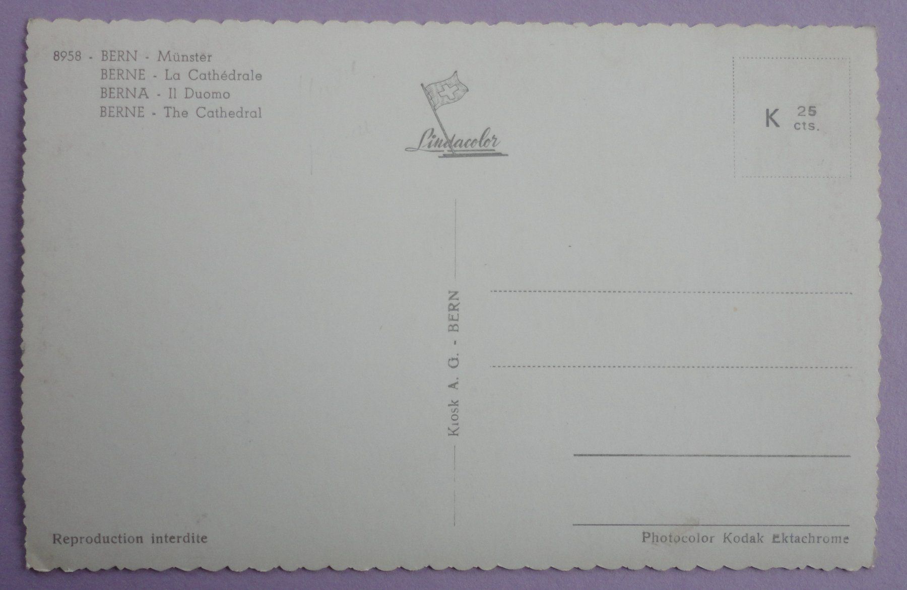 Cartoline postali: Bern - Münster – Usato da Fétigny venduto da Billy2miny 1