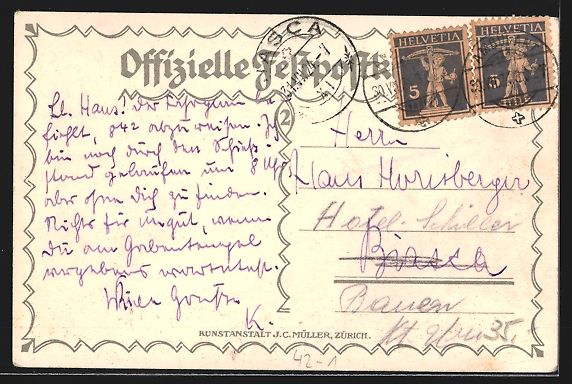 Cartoline postali: Aarau, 100. Eidgenössisches Schützenfe – Usato da Berlin venduto da bartko-reher 1