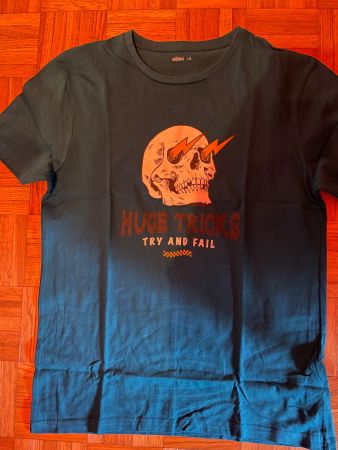 T-shirt Gemo, motif tête de mort, taille S